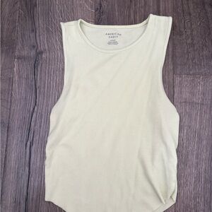 American Eagle Outfitters Women's Light Yellow Tank Top